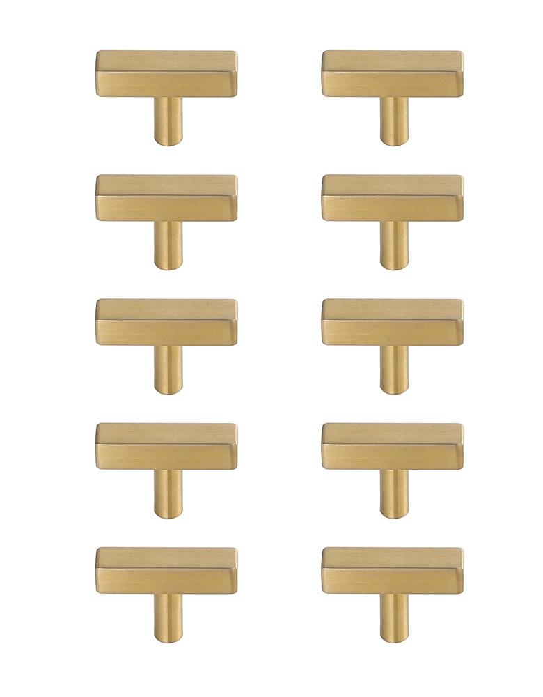 Elegant Furniture & Lighting - Dior Brass T Bar Pull Multipack (set of 10) - PL402-1-BR-10PK veiw 1