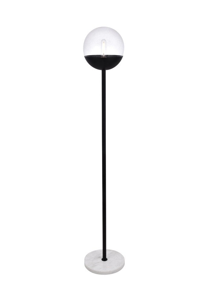 Elegant Furniture & Lighting - Eclipse 1 Light Black Floor Lamp With Clear Glass - LD6147BK veiw 1