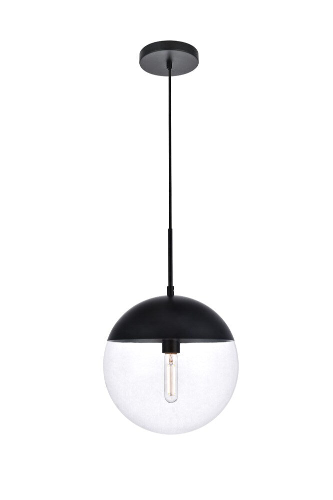 Elegant Furniture & Lighting - Eclipse 1 Light Black Pendant With Clear Glass - LD6039BK veiw 1