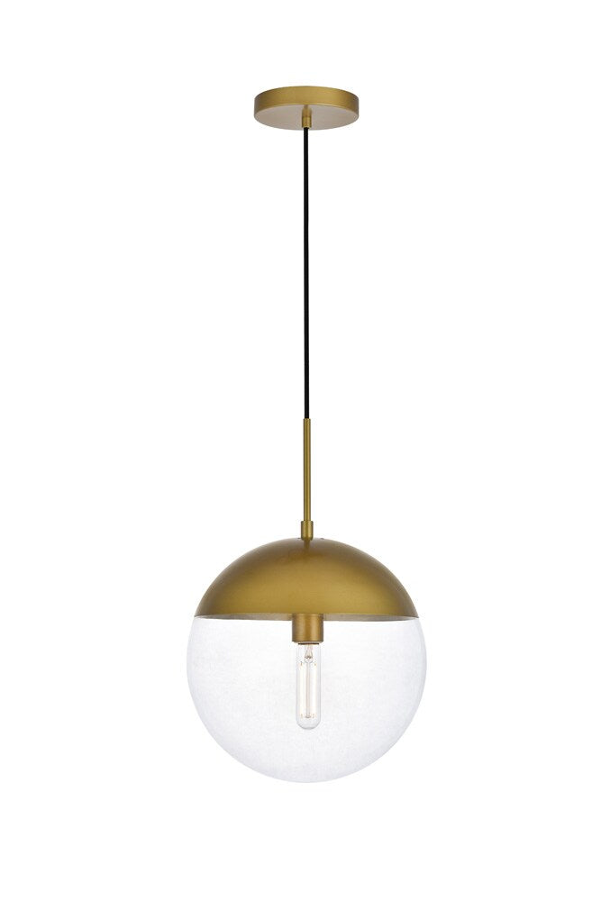 Elegant Furniture & Lighting - Eclipse 1 Light Brass Pendant With Clear Glass - LD6043BR veiw 1