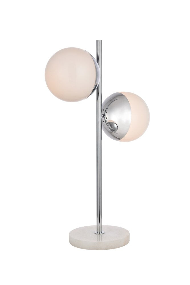 Elegant Furniture & Lighting - Eclipse 2 Lights Chrome Table Lamp With Frosted White Glass - LD6154C veiw 1