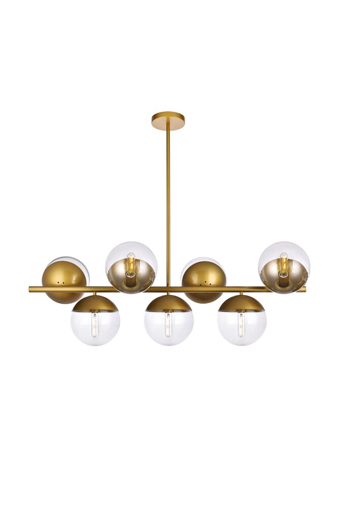 Elegant Furniture & Lighting - Eclipse 7 Lights Brass Pendant With Clear Glass - LD6139BR veiw 1