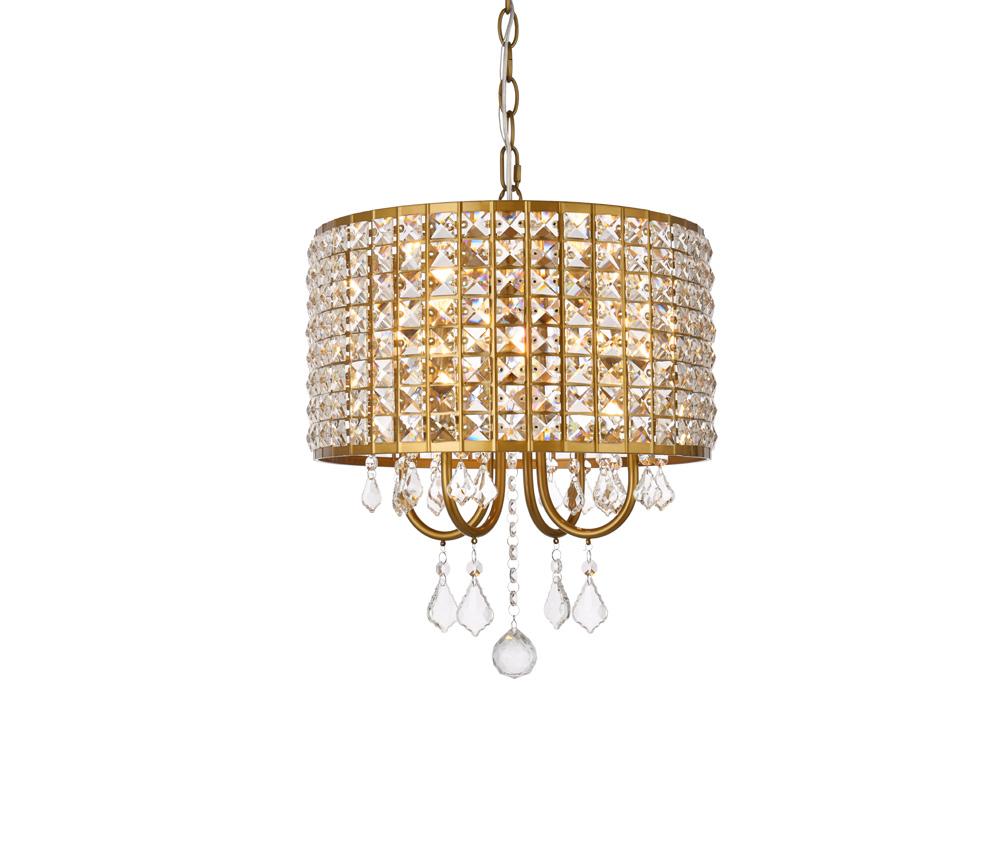Elegant Furniture & Lighting - Elise 14 inch pendant in brass - LD713D14BR veiw 1