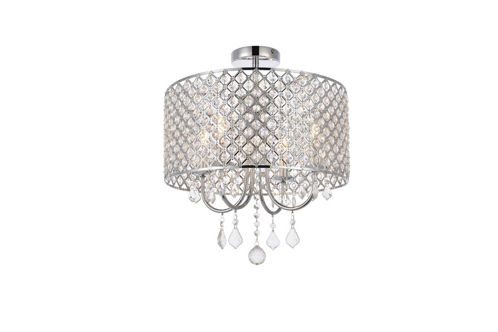 Elegant Furniture & Lighting - Elise 17 inch flush mount in chrome - LD710F17C veiw 1