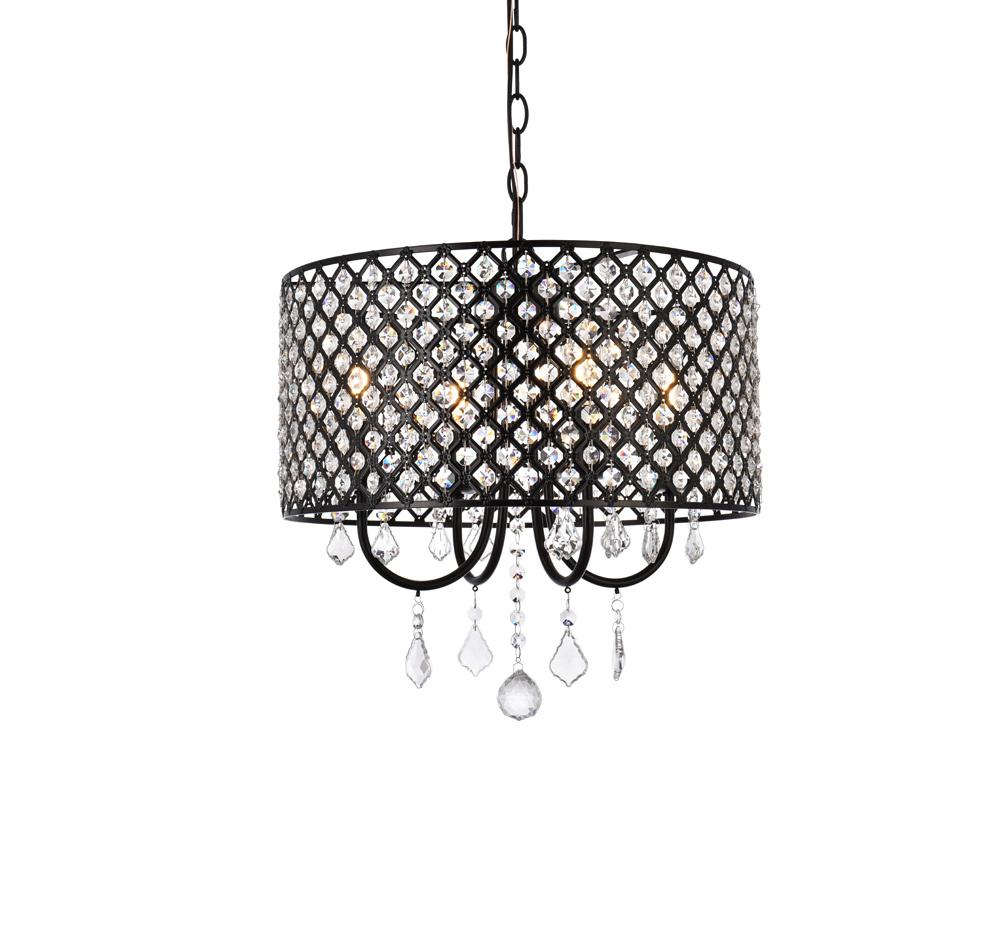 Elegant Furniture & Lighting - Elise 17 inch pendant in black - LD711D17BK veiw 1