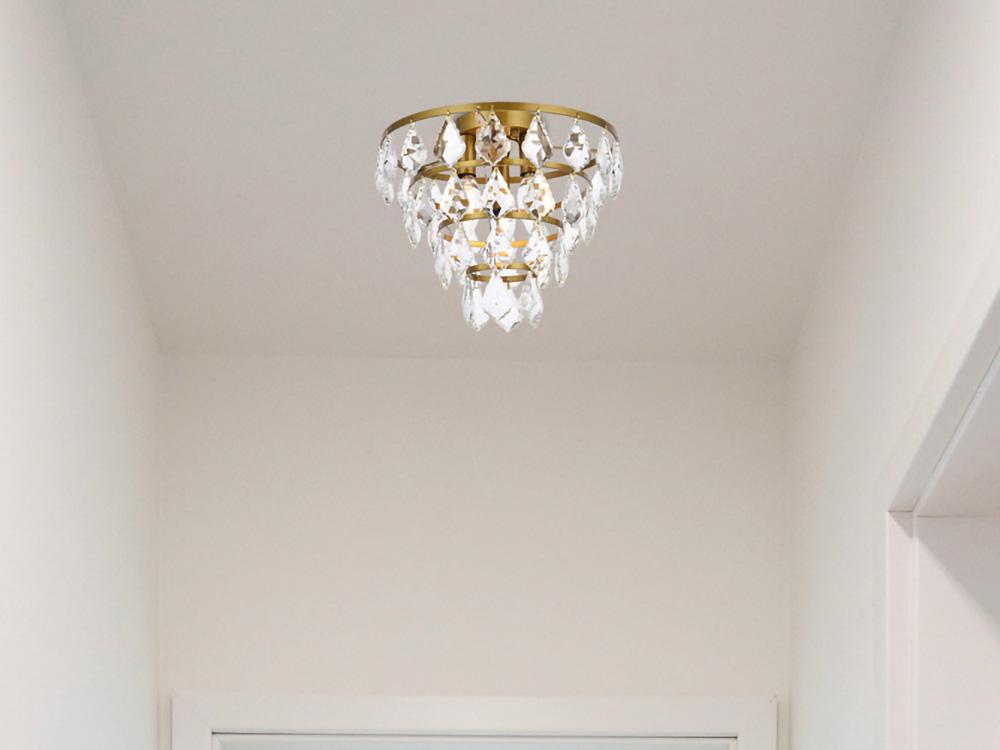 Elegant Furniture & Lighting - Ella 12 inch flush mount in brass - 1101F12BR veiw 1