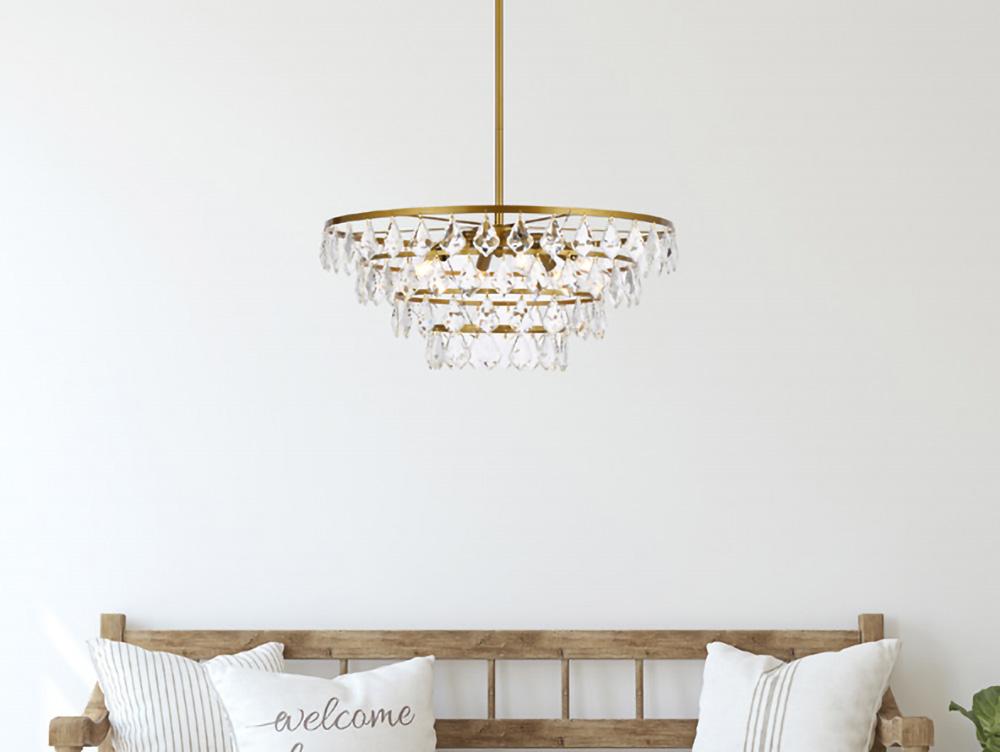 Elegant Furniture & Lighting - Ella 24 inch pendant in brass - 1101D24BR veiw 1