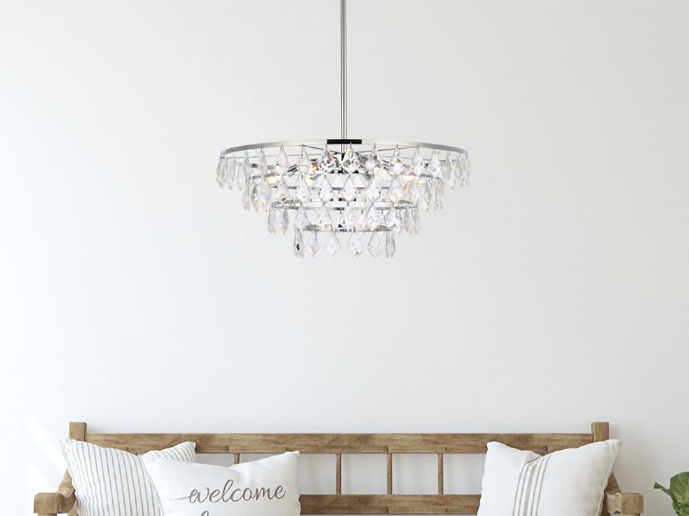 Elegant Furniture & Lighting - Ella 24 inch pendant in chrome - 1101D24C veiw 1