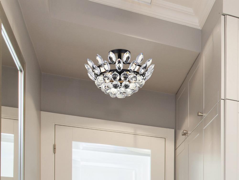 Elegant Furniture & Lighting - Emilia 14 inch flush mount in black - 1105F14BK veiw 1