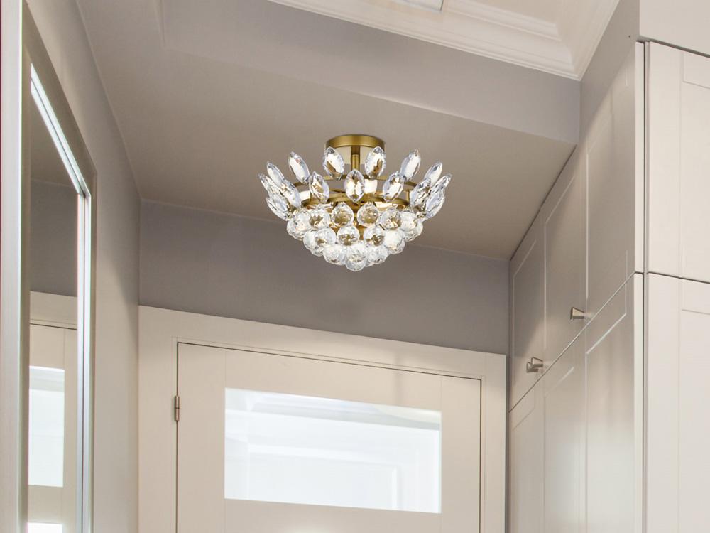 Elegant Furniture & Lighting - Emilia 14 inch flush mount in brass - 1105F14BR veiw 1