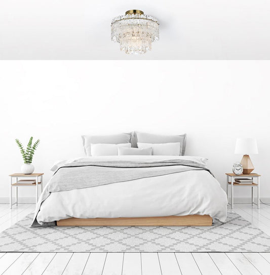 Elegant Furniture & Lighting - Emilia 15 inch Flush Mount Light in Satin Gold - 1780F15SG veiw 2