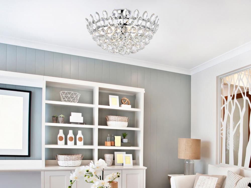 Elegant Furniture & Lighting - Emilia 20 inch flush mount in chrome - 1105F20C veiw 1