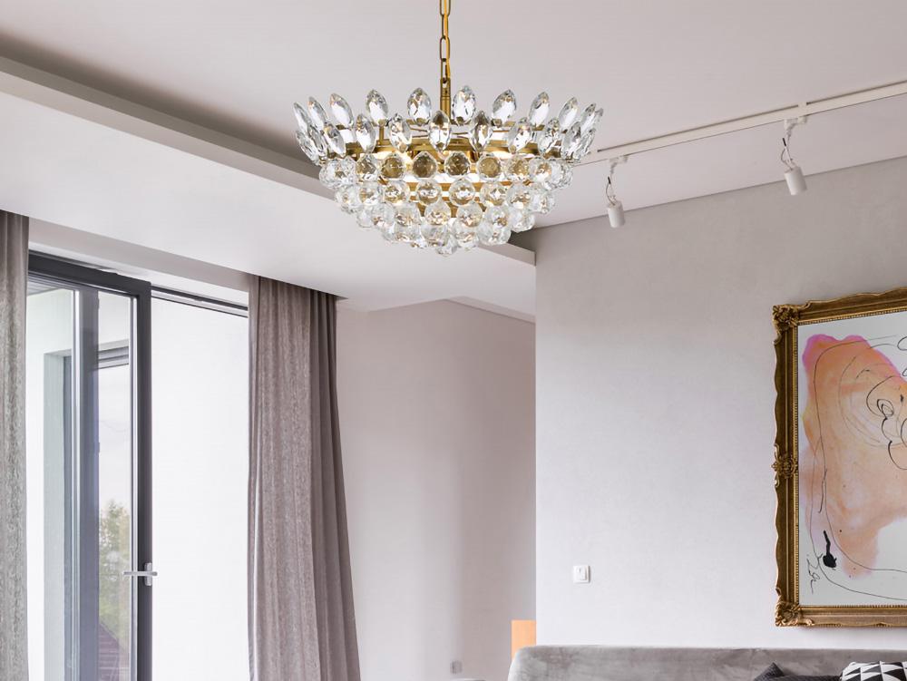 Elegant Furniture & Lighting - Emilia 20 inch pendant in brass - 1104D20BR veiw 1