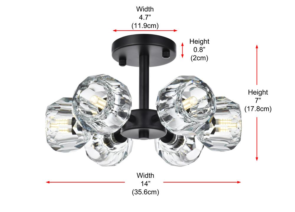 Elegant Furniture & Lighting - Eren 14 inch Flush Mount in Black - 3505F14BK veiw 9