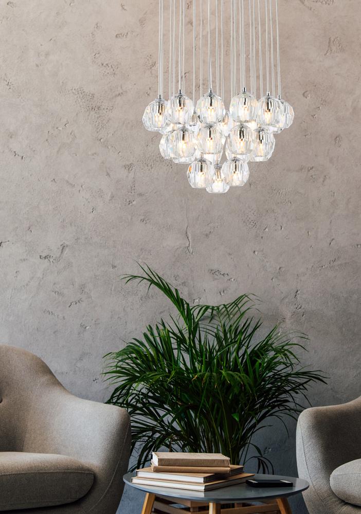 Elegant Furniture & Lighting - Eren 24 lights Chrome pendant - 3505G19C veiw 8