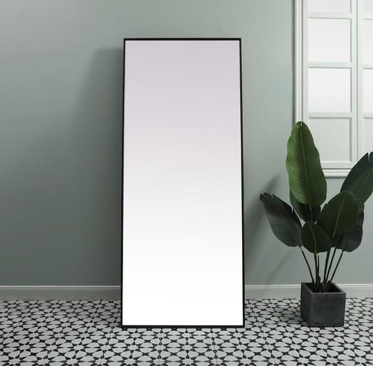 Elegant Furniture & Lighting - Eternity Metal Frame Rectangle Full Length Mirror 30x72 Inch in Black - MR4FL3072BK veiw 2