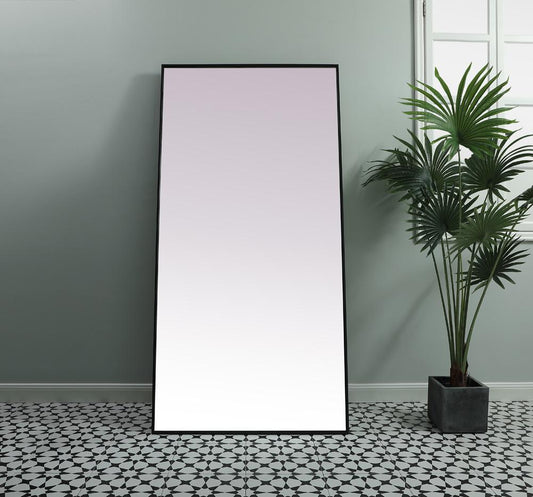 Elegant Furniture & Lighting - Eternity Metal Frame Rectangle Full Length Mirror 36x72 Inch in Black - MR4FL3672BK veiw 2