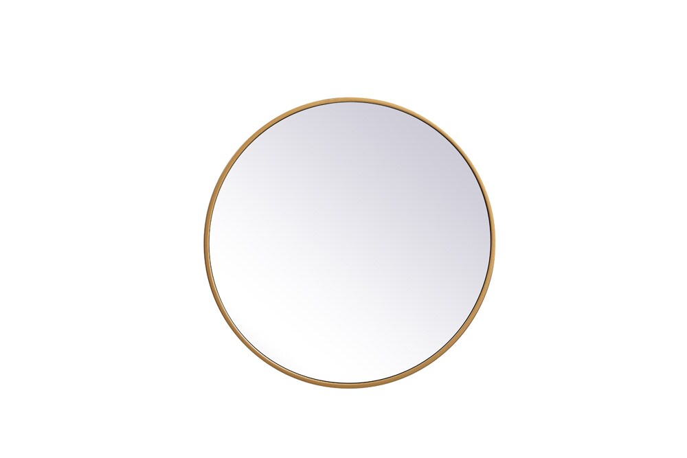 Elegant Furniture & Lighting - Eternity Metal frame round mirror 21 inch in Brass - MR4821BR veiw 1