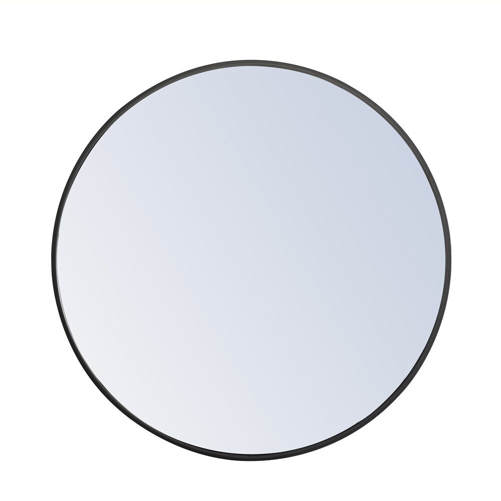 Elegant Furniture & Lighting - Eternity Metal frame Round Mirror 28 inch Black finish - MR4034BK veiw 1