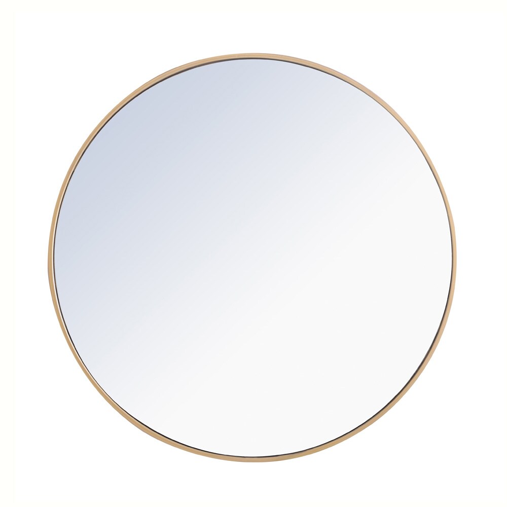 Elegant Furniture & Lighting - Eternity Metal frame Round Mirror 32 inch Brass finish - MR4038BR veiw 1