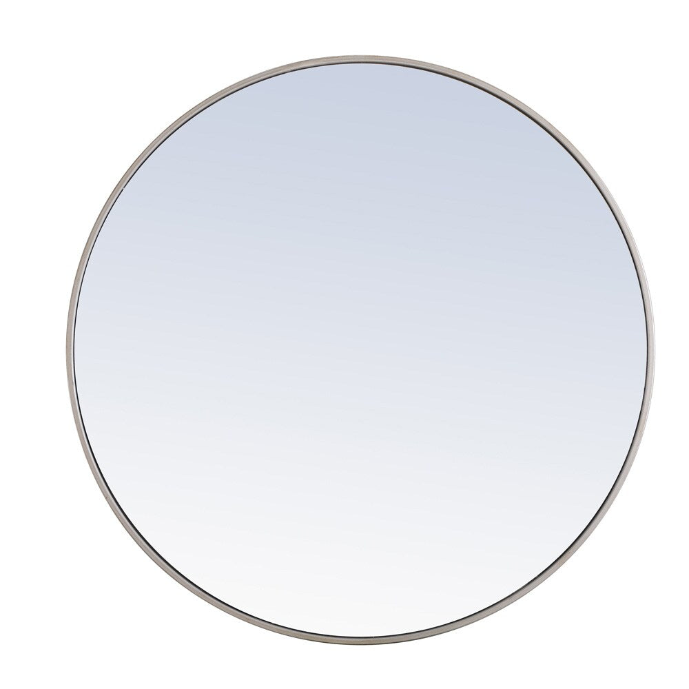 Elegant Furniture & Lighting - Eternity Metal frame Round Mirror 36 inch Silver finish - MR4043S veiw 1