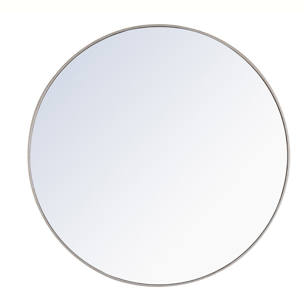 Elegant Furniture & Lighting - Eternity Metal frame Round Mirror 48 inch Silver finish - MR4049S veiw 1