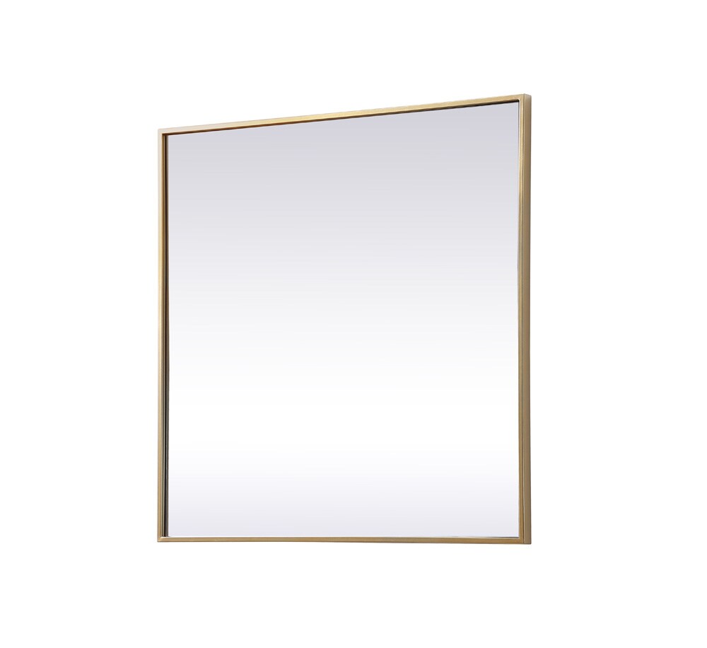 Elegant Furniture & Lighting - Eternity Metal Frame Square Mirror 30 inch in Brass - MR43030BR veiw 8