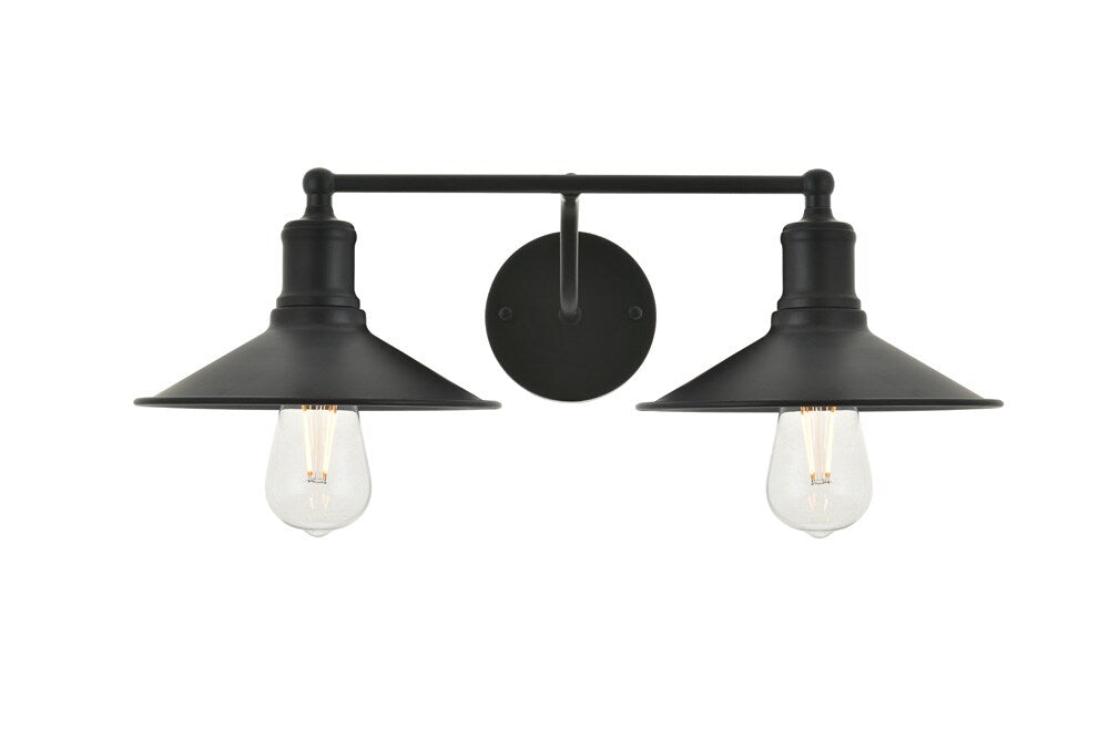 Elegant Furniture & Lighting - Etude 2 light black Wall Sconce - LD4033W21BK veiw 1
