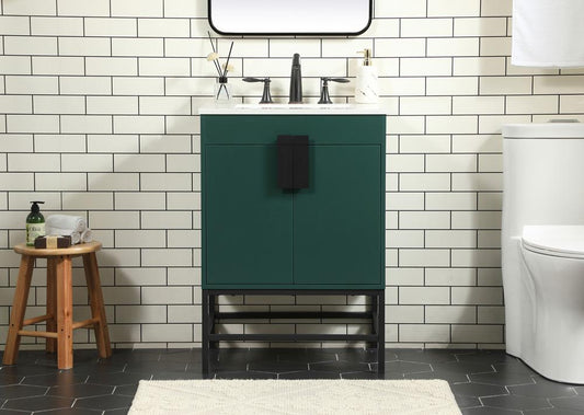 Elegant Furniture & Lighting - Eugene 24 inch Single bathroom vanity in green - VF48824MGN veiw 2