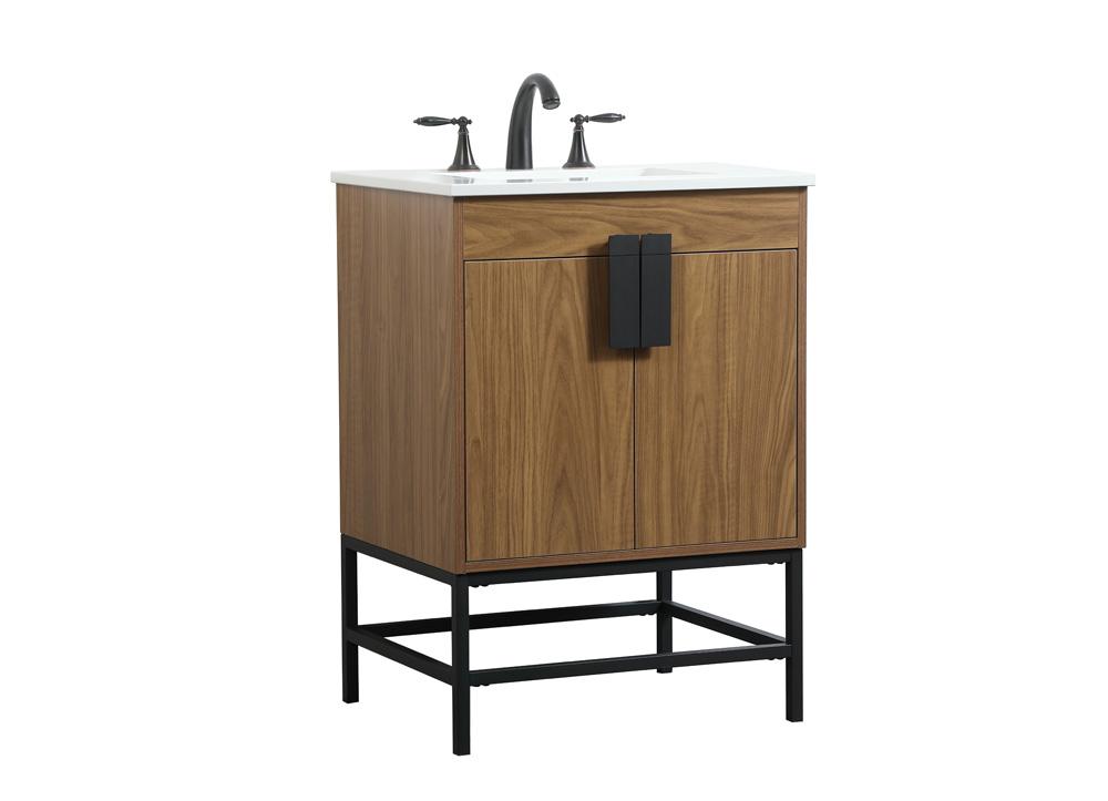 Elegant Furniture & Lighting - Eugene 24 inch Single bathroom vanity in walnut brown - VF48824WB veiw 8