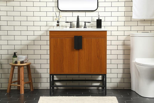 Elegant Furniture & Lighting - Eugene 30 inch Single bathroom vanity in teak - VF48830MTK veiw 2