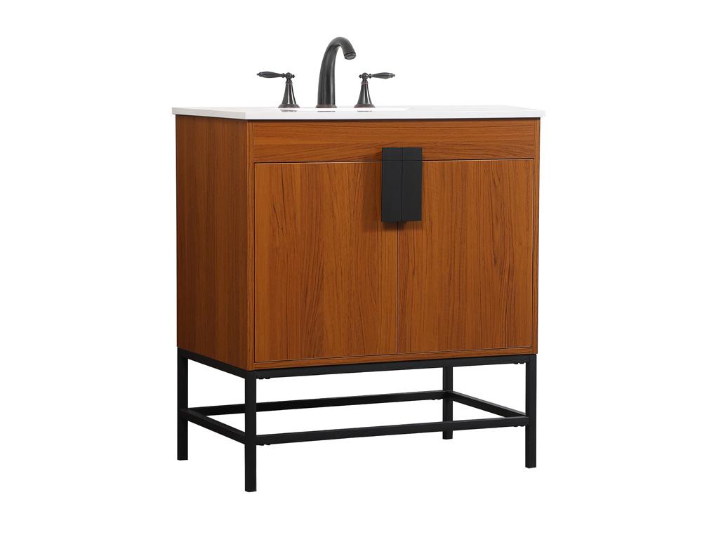Elegant Furniture & Lighting - Eugene 30 inch Single bathroom vanity in teak - VF48830MTK veiw 8