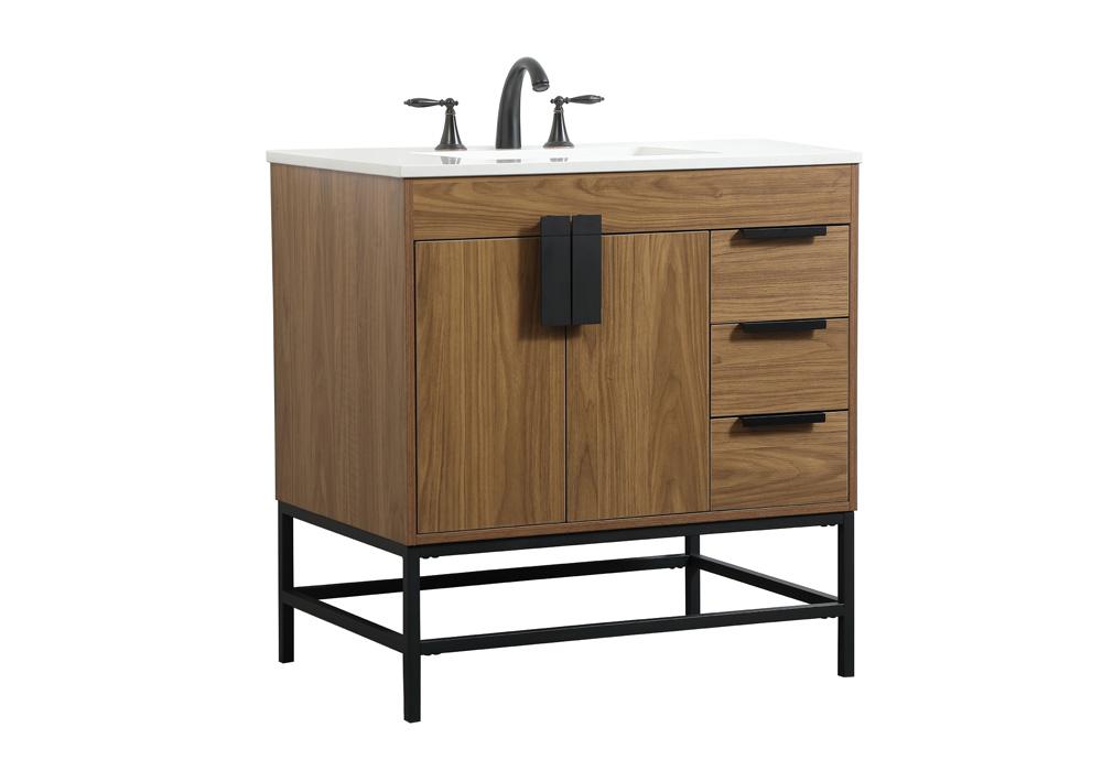 Elegant Furniture & Lighting - Eugene 32 inch Single bathroom vanity in walnut brown - VF48832WB veiw 8