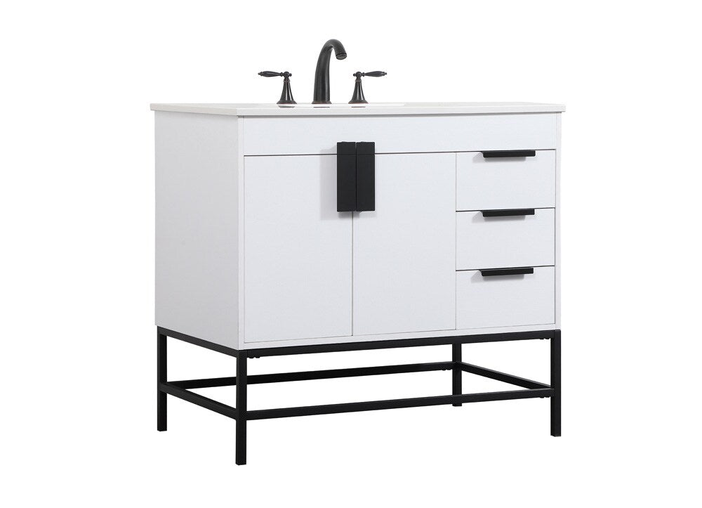 Elegant Furniture & Lighting - Eugene 36 inch Single bathroom vanity in white - VF48836MWH veiw 8