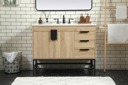 Elegant Furniture & Lighting - Eugene 42 inch Single bathroom vanity in mango wood - VF48842MW veiw 2