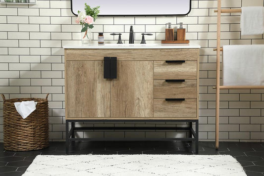 Elegant Furniture & Lighting - Eugene 42 inch Single bathroom vanity in natural oak - VF48842NT veiw 2
