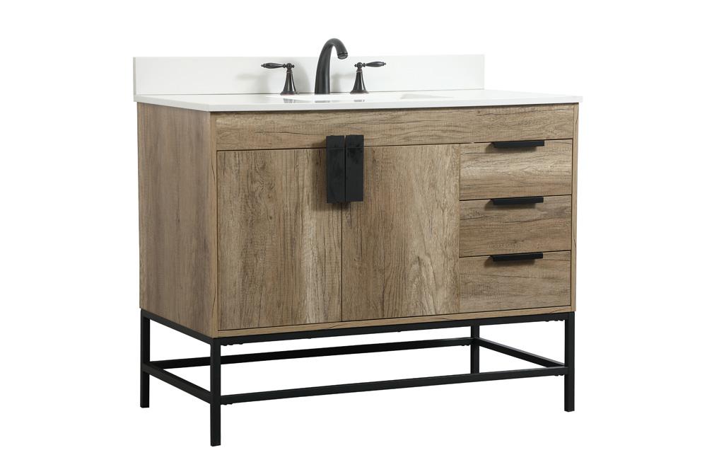 Elegant Furniture & Lighting - Eugene 42 inch Single bathroom vanity in natural oak with backsplash - VF48842NT-BS veiw 8