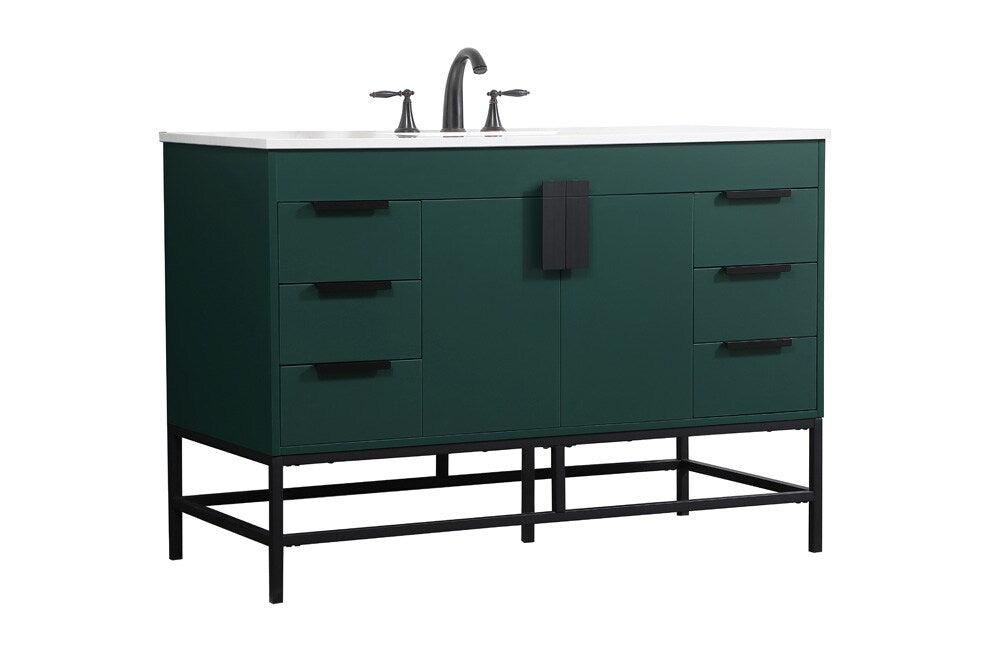 Elegant Furniture & Lighting - Eugene 48 inch Single bathroom vanity in green - VF488W48MGN veiw 8