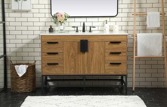 Elegant Furniture & Lighting - Eugene 48 inch Single bathroom vanity in walnut brown - VF488W48WB veiw 2