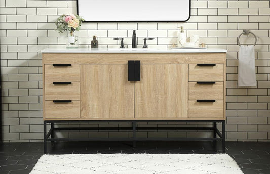 Elegant Furniture & Lighting - Eugene 60 inch Single bathroom vanity in mango wood - VF48860MW veiw 2