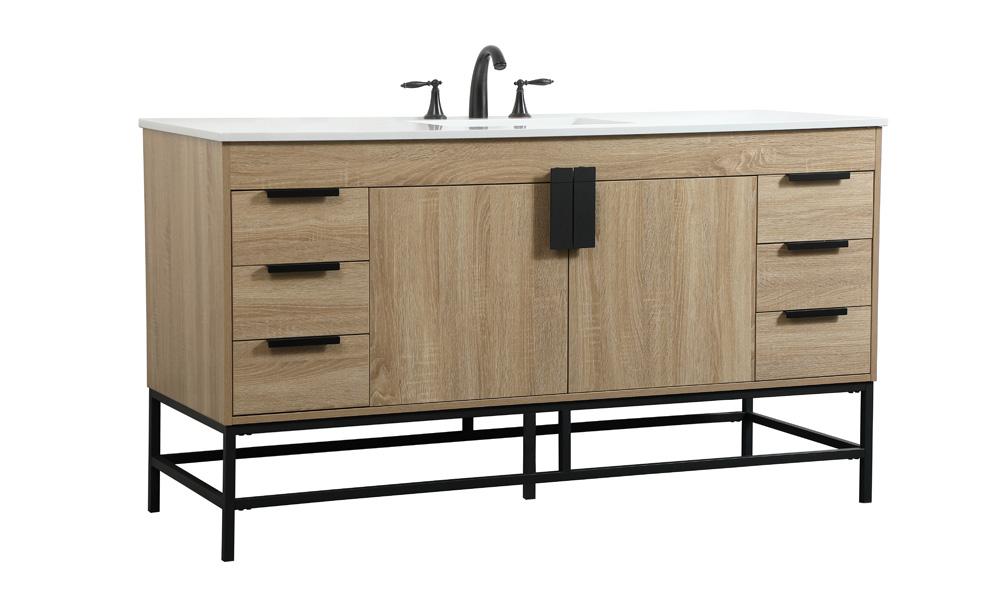 Elegant Furniture & Lighting - Eugene 60 inch Single bathroom vanity in mango wood - VF48860MW veiw 8