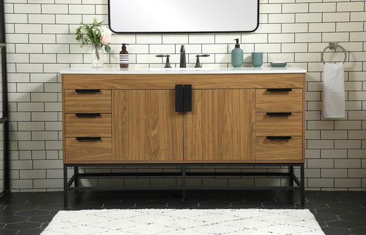 Elegant Furniture & Lighting - Eugene 60 inch Single bathroom vanity in walnut brown - VF48860WB veiw 2