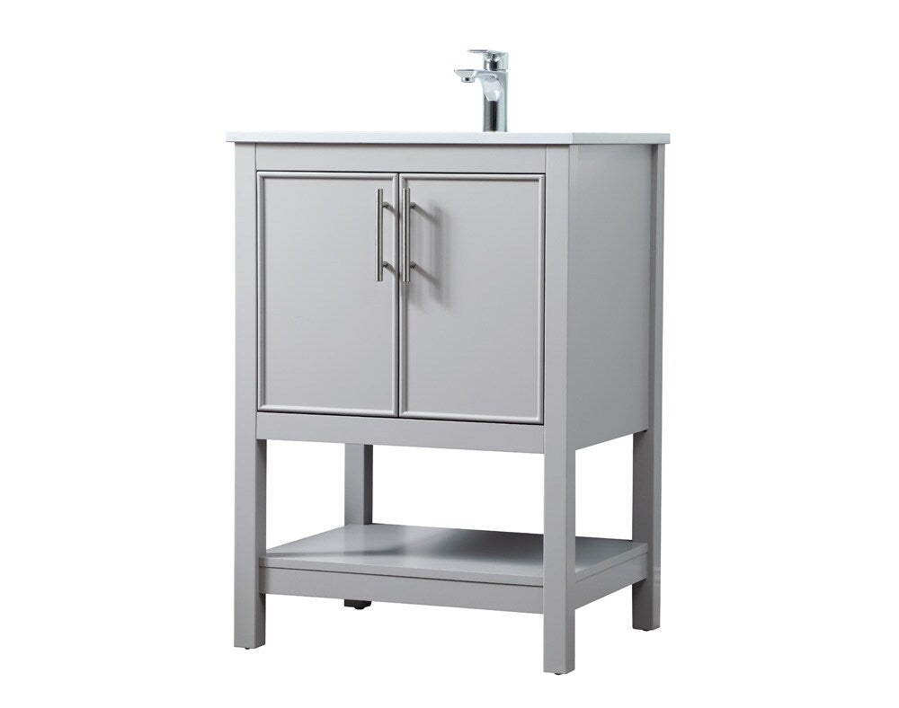 Elegant Furniture & Lighting - Everett 24 Inch SIngle Bathroom Vanity In Grey - VF26624GR veiw 8