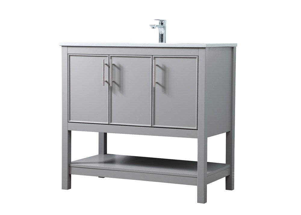 Elegant Furniture & Lighting - Everett 36 Inch SIngle Bathroom Vanity In Grey - VF26636GR veiw 8