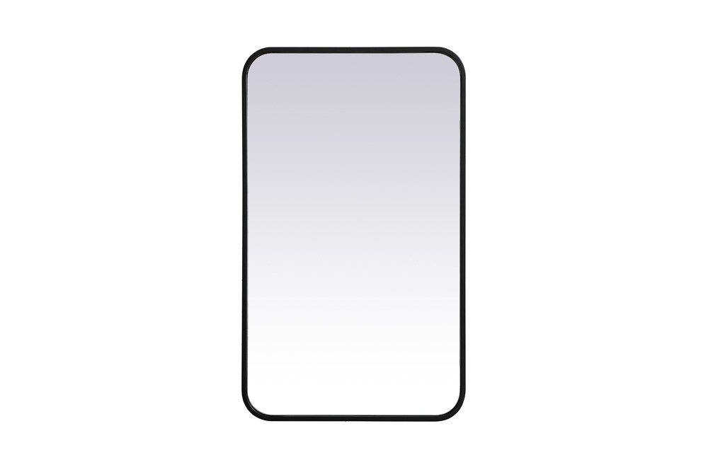 Elegant Furniture & Lighting - Evermore Soft corner metal rectangular mirror 18x30 inch in Black - MR801830BK veiw 1