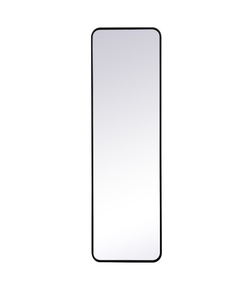 Elegant Furniture & Lighting - Evermore Soft corner metal rectangular mirror 18x60 inch in Black - MR801860BK veiw 1