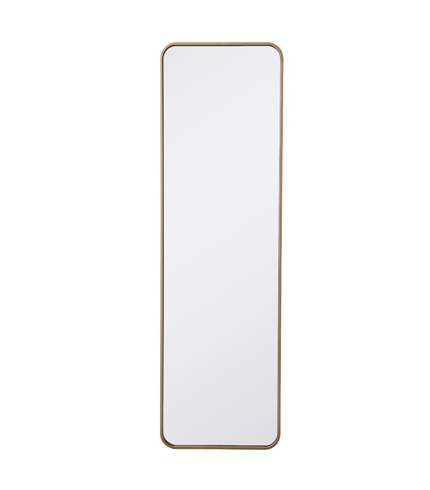 Elegant Furniture & Lighting - Evermore Soft corner metal rectangular mirror 18x60 inch in Brass - MR801860BR veiw 1