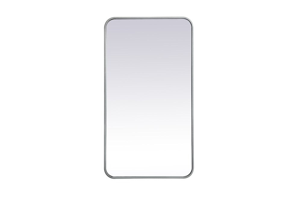 Elegant Furniture & Lighting - Evermore Soft corner metal rectangular mirror 20x36 inch in Silver - MR802036S veiw 1