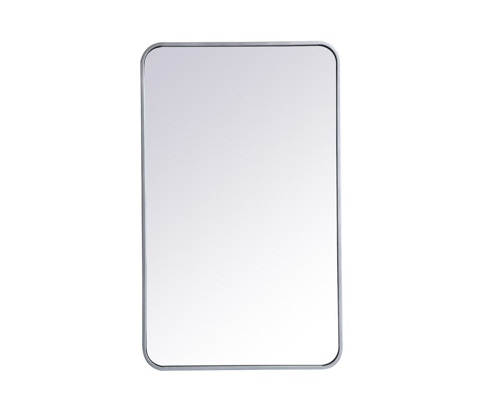 Elegant Furniture & Lighting - Evermore Soft corner metal rectangular mirror 22x36 inch in Silver - MR802236S veiw 1
