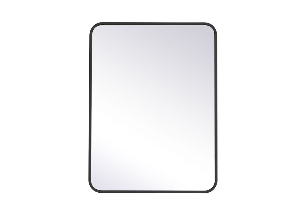 Elegant Furniture & Lighting - Evermore Soft corner metal rectangular mirror 24x32 inch in black - MR802432BK veiw 1